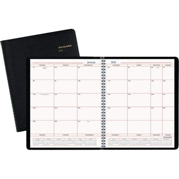 AT-A-GLANCE - 24 Sheet, 8 x 10", Monthly Planner - Black - Exact Industrial Supply