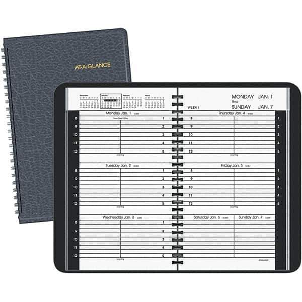 AT-A-GLANCE - 104 Sheet, 4-7/8 x 8", Weekly Appointment Book - Black - Exact Industrial Supply