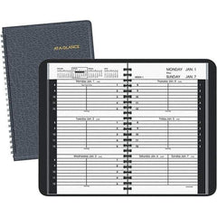 AT-A-GLANCE - 104 Sheet, 4-7/8 x 8", Weekly Appointment Book - Black - Exact Industrial Supply