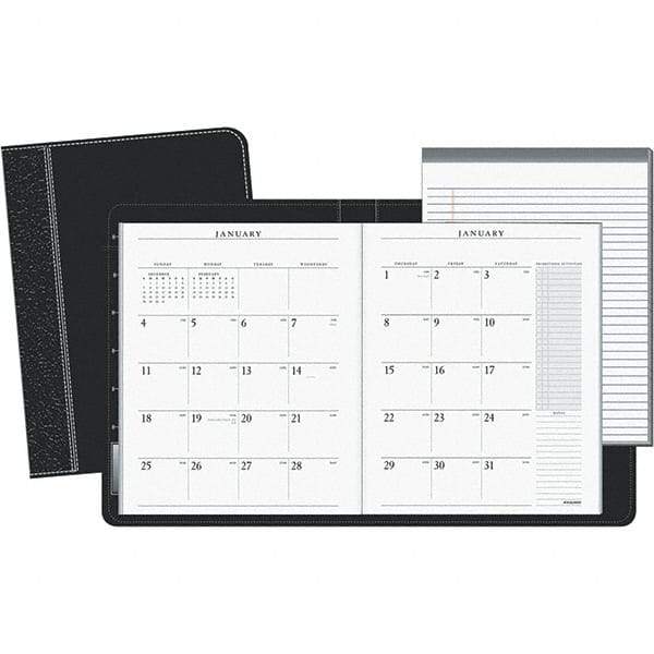 AT-A-GLANCE - 24 Sheet, 9 x 11", Monthly Padfolio - Black & White - Exact Industrial Supply