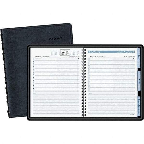 AT-A-GLANCE - 400 Sheet, 6-7/8 x 8-3/4", Appointment Book - Black - Exact Industrial Supply