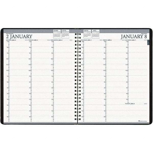 House of Doolittle - 224 Sheet, 8-1/2 x 11", Weekly Planner - Black - Exact Industrial Supply