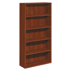 Hon - Bookcases; Height (Inch): 69-7/32 ; Color: Cognac ; Number of Shelves: 5 ; Width (Inch): 36 ; Width (Decimal Inch): 36.0000 ; Depth (Inch): 13-1/8 - Exact Industrial Supply