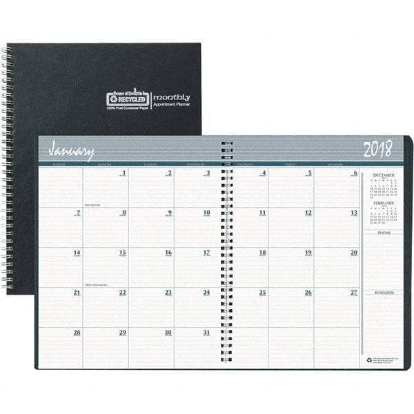 House of Doolittle - 32 Sheet, 8-1/2 x 11", Monthly Planner - Black - Exact Industrial Supply