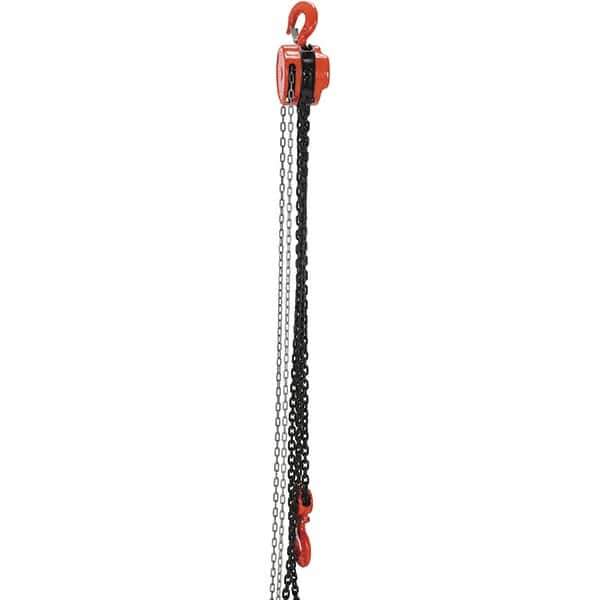 Vestil - 6,000 Lb Lifting Capacity, 20' Lift Height, Hand Hoist - Made from Chain - Exact Industrial Supply