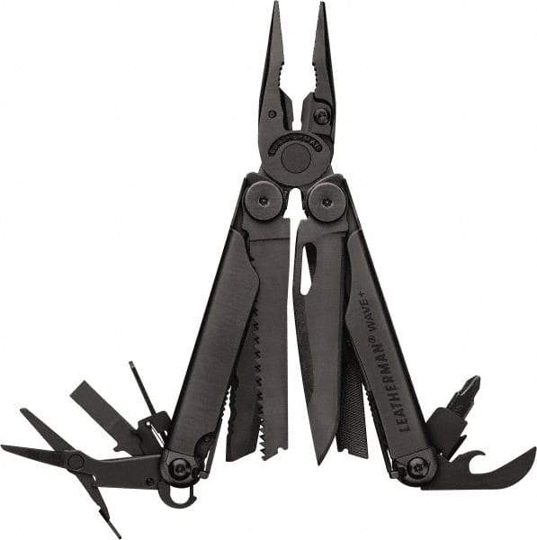 Leatherman - 1 Piece, Multi-Tool Set with 18 Functions - Black, 4" Closed Length - Exact Industrial Supply