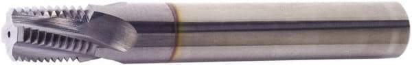 Vargus - 1/8-27 NPTF, 0.301" Cutting Diam, 3 Flute, Solid Carbide Helical Flute Thread Mill - Internal/External Thread, 0.389" LOC, 2.402" OAL, 2.402" Shank Diam - Exact Industrial Supply