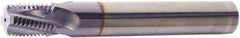 Vargus - 1 - 11-1/2 NPTF, 0.746" Cutting Diam, 4 Flute, Solid Carbide Helical Flute Thread Mill - Internal/External Thread, 0.913" LOC, 4.016" OAL, 3/4" Shank Diam - Exact Industrial Supply