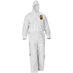 KleenGuard - Size XL SMS General Purpose Coveralls - Blue, Zipper Closure, Elastic Cuffs, Elastic Ankles, Serged Seams - Exact Industrial Supply