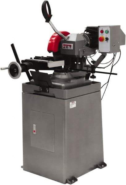 Jet - 2 Cutting Speeds, 275mm Blade Diam, Cold Saw - 54 & 108 RPM Blade Speed, Floor Machine, 3 Phase, Compatible with Ferrous Material - Exact Industrial Supply