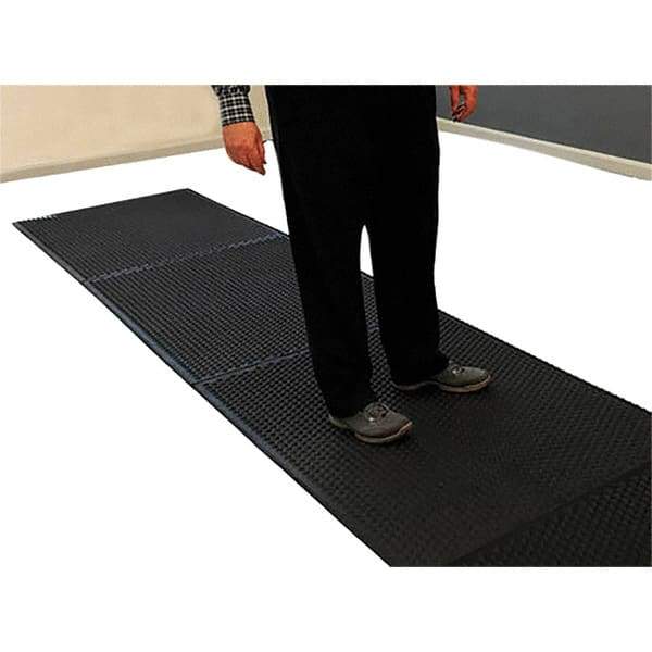 Barefoot - 3' Long x 4' Wide, Dry Environment, Anti-Fatigue Matting - Black, EPDM Rubber with EPDM Rubber Base - Exact Industrial Supply