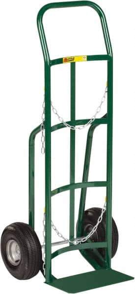 Little Giant - 800 Lb Capacity 47" OAH Cylinder Hand Truck - 8 x 14" Base Plate, Continuous Handle, Steel, Flat-Free Microcellular Foam Wheels - Exact Industrial Supply