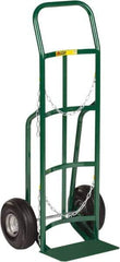 Little Giant - 800 Lb Capacity 47" OAH Cylinder Hand Truck - 8 x 14" Base Plate, Continuous Handle, Steel, Full Pneumatic Wheels - Exact Industrial Supply