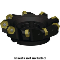 Kennametal - 142.33mm Cut Diam, 40mm Arbor Hole, 8mm Max Depth of Cut, 45° Indexable Chamfer & Angle Face Mill - 6 Inserts, HNPJ 1307... Insert, Right Hand Cut, 6 Flutes, Through Coolant, Series Dodeka Max - Exact Industrial Supply