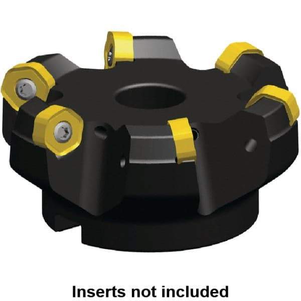 Kennametal - 8 Inserts, 3.667" Cutter Diam, 0.064" Max Depth of Cut, Indexable High-Feed Face Mill - 1.063" Arbor Hole Diam, 1.968" High, KSHR Toolholder, HNGJ 0905.. Inserts, Series Dodeka Mini High-Feed - Exact Industrial Supply
