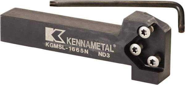 Kennametal - External Thread, 152.4mm OAL, Left Hand Indexable Grooving Cutoff Toolholder - 25.4mm Shank Height x 25.4mm Shank Width, KGMS Toolholder Style, Series A4 - Exact Industrial Supply