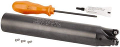 Kennametal - 32mm Cutting Diam, 32mm Shank Diam, 1.26" Max Depth of Cut, Straight Shank Indexable Copy End Mill - 3 Inserts, RN.J 1204M0.. Insert, KDR Toolholder, Through Coolant - Exact Industrial Supply