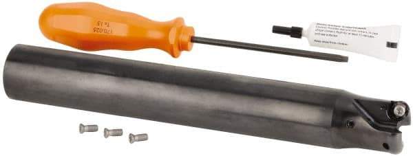 Kennametal - 32mm Cutting Diam, 32mm Shank Diam, 1.26" Max Depth of Cut, Straight Shank Indexable Copy End Mill - 2 Inserts, RN.J 1204M0.. Insert, KDR Toolholder, Through Coolant - Exact Industrial Supply