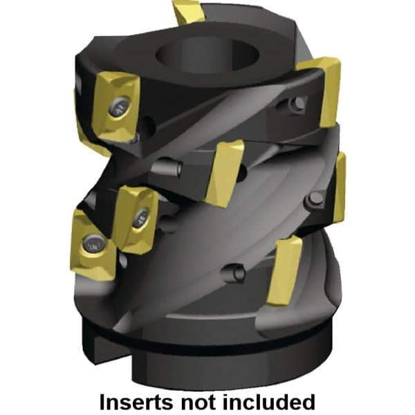 Kennametal - 12 Inserts, 40mm Cut Diam, 16mm Arbor Diam, 35.92mm Max Depth of Cut, Indexable Square-Shoulder Face Mill - 0/90° Lead Angle, 50mm High, ED.T 10T3.. Insert Compatibility, Through Coolant, Series Mill 1-10 - Exact Industrial Supply