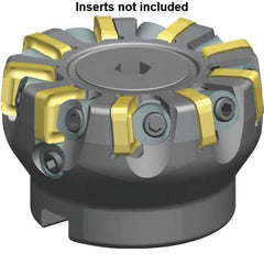 Kennametal - 82.1mm Cut Diam, 27mm Arbor Hole, 5mm Max Depth of Cut, 6° Indexable Chamfer & Angle Face Mill - 12 Inserts, SNXF 1204... Insert, Right Hand Cut, 12 Flutes, Through Coolant, Series KSSR - Exact Industrial Supply