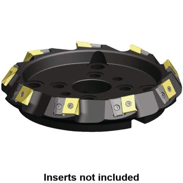 Kennametal - 125mm Cut Diam, 40mm Arbor Hole, 21.4mm Max Depth of Cut, 60° Indexable Chamfer & Angle Face Mill - 6 Inserts, LN.U 2210... Insert, Right Hand Cut, 6 Flutes, Through Coolant, Series MEGA60 - Exact Industrial Supply
