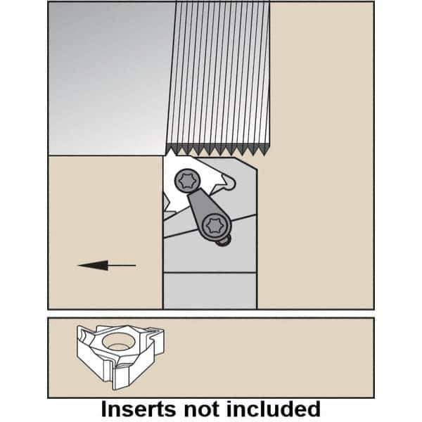 Kennametal - External Thread, Right Hand Cut, 32mm Shank Width x 32mm Shank Height Indexable Threading Toolholder - 170mm OAL, LT 16ER Insert Compatibility, LSAS Toolholder, Series LT Threading - Exact Industrial Supply