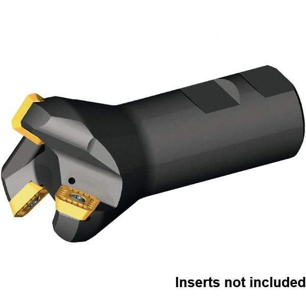 Kennametal - 45° Lead Angle, 53.95mm Max Cut Diam, 40mm Min Cut Diam, 6.61mm Max Depth of Cut, Indexable Chamfer and Angle End Mill - 3 Inserts, SECW 1404AEENLN Insert Style, 110mm Overall Length, Through Coolant, Straight Shank - Exact Industrial Supply