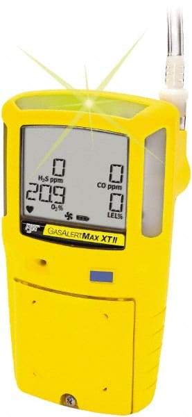 BW Technologies by Honeywell - Visual, Vibration & Audible Alarm, LCD Display, Multi-Gas Detector - Monitors Oxygen, Hydrogen Sulfide & Carbon Monoxide, -20 to 50°C Working Temp - Exact Industrial Supply