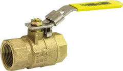 Milwaukee Valve - 2" Pipe, Large Port, Bronze Standard Ball Valve - 2 Piece, Threaded (NPT) Ends, Locking Lever Handle, 125 WOG, 150 WSP - Exact Industrial Supply