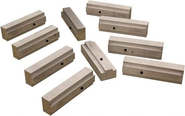 CarveSmart - 1" Wide x 1.71" High x 1" Thick, Flat/No Step Vise Jaw - Soft, Aluminum, Fixed Jaw, Compatible with 6" Vises - Exact Industrial Supply