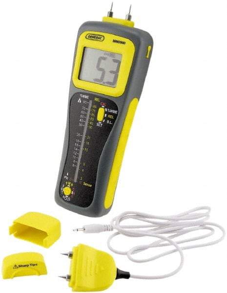 General - 32 to 122°F Operating Temp, Moisture Meter - LCD Display, Accurate to ±3% - Exact Industrial Supply