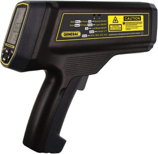 General - 200 to 1200°C (392 to 4352°F) Infrared Thermometer - 100:1 Distance to Spot Ratio - Exact Industrial Supply
