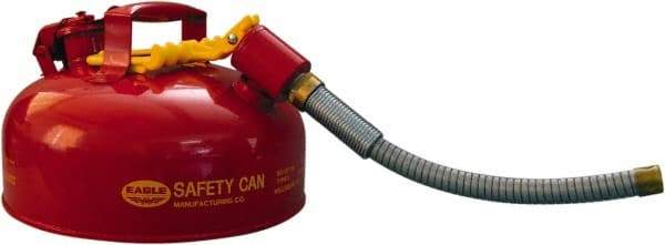 Eagle - 1 Gal Steel Type II Safety Can - 7-1/4" High x 11-1/4" Diam, Red - Exact Industrial Supply