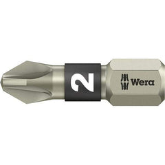 Wera - #1 Pozidriv Screwdriver Bit - 1" OAL - Exact Industrial Supply