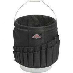 Bucket Boss - 44 Pocket General Purpose Holster - Polyester, Black, 11" Wide x 11" High - Exact Industrial Supply