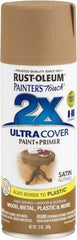 Rust-Oleum - Nutmeg, Satin, Enamel Spray Paint - 8 Sq Ft per Can, 12 oz Container, Use on Multipurpose - Exact Industrial Supply