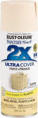 Rust-Oleum - Strawflower (Color), Satin, Enamel Spray Paint - 8 Sq Ft per Can, 12 oz Container, Use on Multipurpose - Exact Industrial Supply