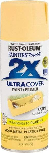 Rust-Oleum - Summer Squash, Satin, Enamel Spray Paint - 8 Sq Ft per Can, 12 oz Container, Use on Multipurpose - Exact Industrial Supply