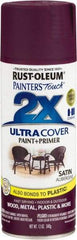 Rust-Oleum - Aubergine (Color), Satin, Enamel Spray Paint - 8 Sq Ft per Can, 12 oz Container, Use on Multipurpose - Exact Industrial Supply