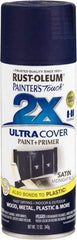 Rust-Oleum - Midnight Blue, Satin, Enamel Spray Paint - 8 Sq Ft per Can, 12 oz Container, Use on Multipurpose - Exact Industrial Supply
