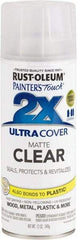 Rust-Oleum - Clear, Flat, Enamel Spray Paint - 8 Sq Ft per Can, 12 oz Container, Use on Multipurpose - Exact Industrial Supply