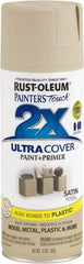 Rust-Oleum - Fossil (Color), Satin, Enamel Spray Paint - 8 Sq Ft per Can, 12 oz Container, Use on Multipurpose - Exact Industrial Supply