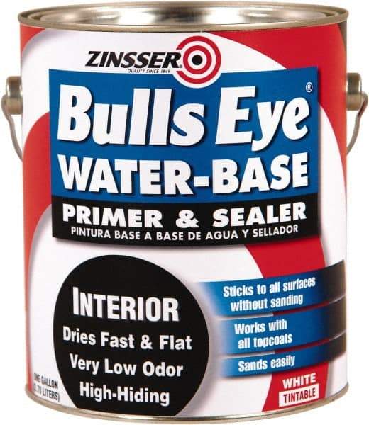 Rust-Oleum - 1 Gal White Water-Based Acrylic Enamel Primer - 1000 Sq Ft Coverage, <100 gL Content, Quick Drying, Interior/Exterior - Exact Industrial Supply