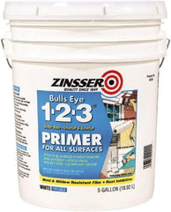 Rust-Oleum - 5 Gal White Water-Based Acrylic Enamel Primer - 450 Sq Ft Coverage, 86 gL Content, Quick Drying, Interior/Exterior - Exact Industrial Supply