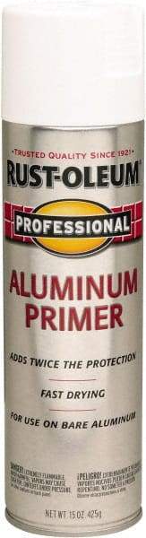 Rust-Oleum - 14 oz Aluminum Aluminum Primer - 14 Sq Ft Coverage, Quick Drying, Interior/Exterior - Exact Industrial Supply
