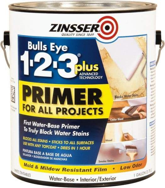 Rust-Oleum - 1 Gal White Alkyd Primer - 400 Sq Ft Coverage, 4 gL Content, Quick Drying, Interior/Exterior - Exact Industrial Supply