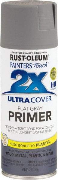 Rust-Oleum - 12 oz Gray Aerosol Primer - 10 to 12 Sq Ft Coverage, Interior/Exterior - Exact Industrial Supply