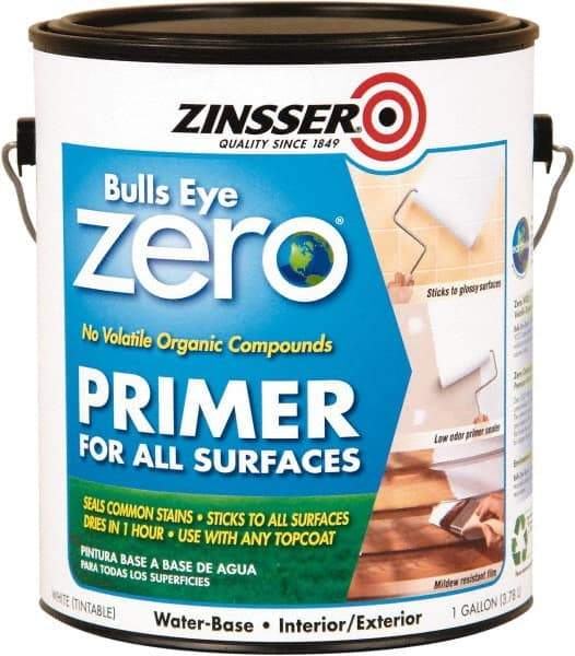 Rust-Oleum - 1 Gal White Primer Sealer - 400 Sq Ft Coverage, <1 gL Content, Quick Drying, Interior/Exterior - Exact Industrial Supply