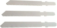 Disston - 3 Piece, 3" to 3" Long, 10-14 to 24 Teeth per Inch, Bi-Metal Jig Saw Blade Set - Toothed Edge, U-Shank - Exact Industrial Supply
