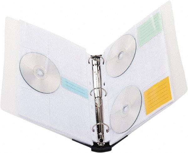 innovera - 90 Discs Sheet Capacity, 11-7/8 x 11-1/2", 3 Hole Binder - Plastic, Midnight Blue/Clear - Exact Industrial Supply